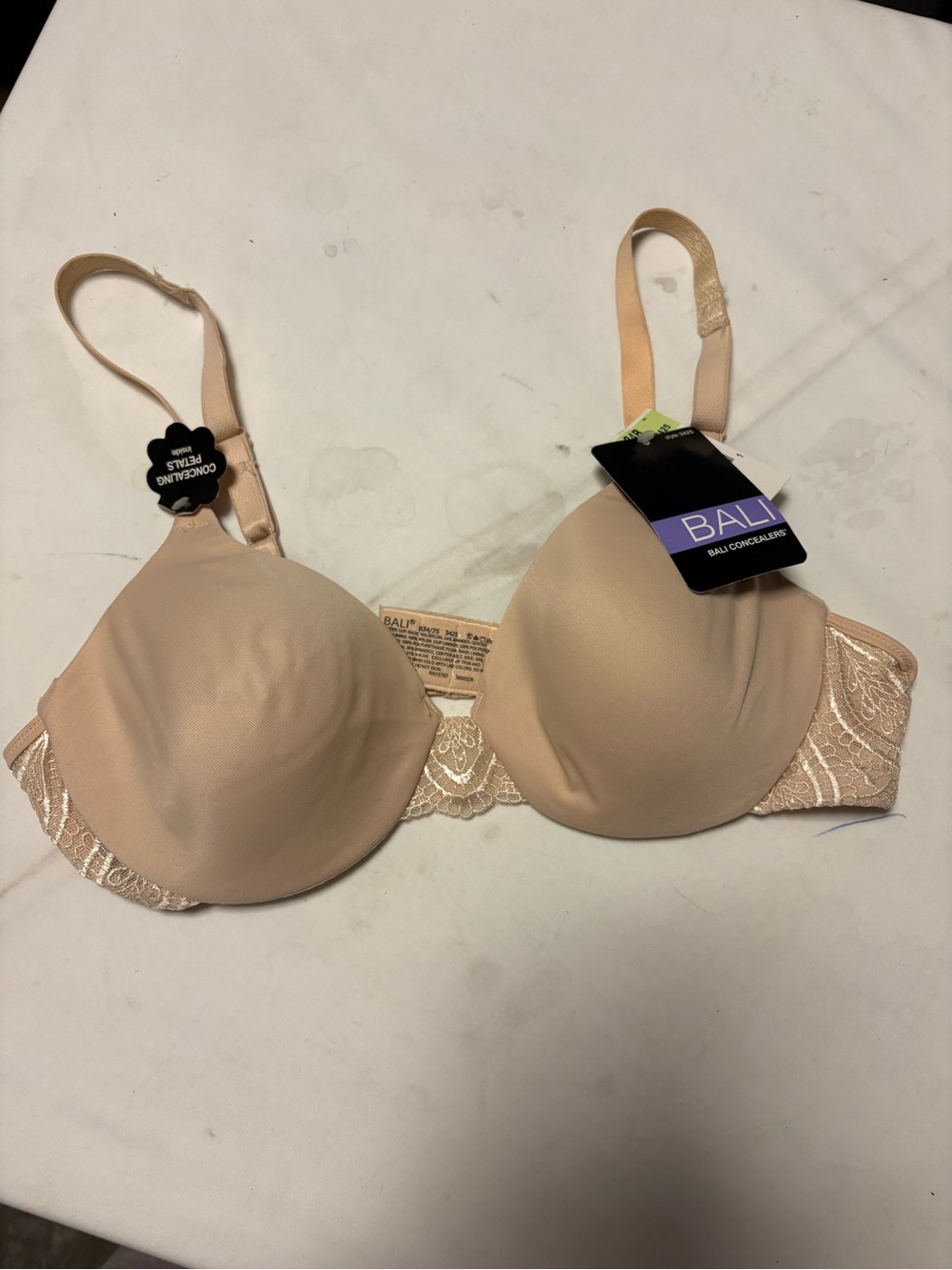 Bali Beige Lace-Trim T-Shirt Bra